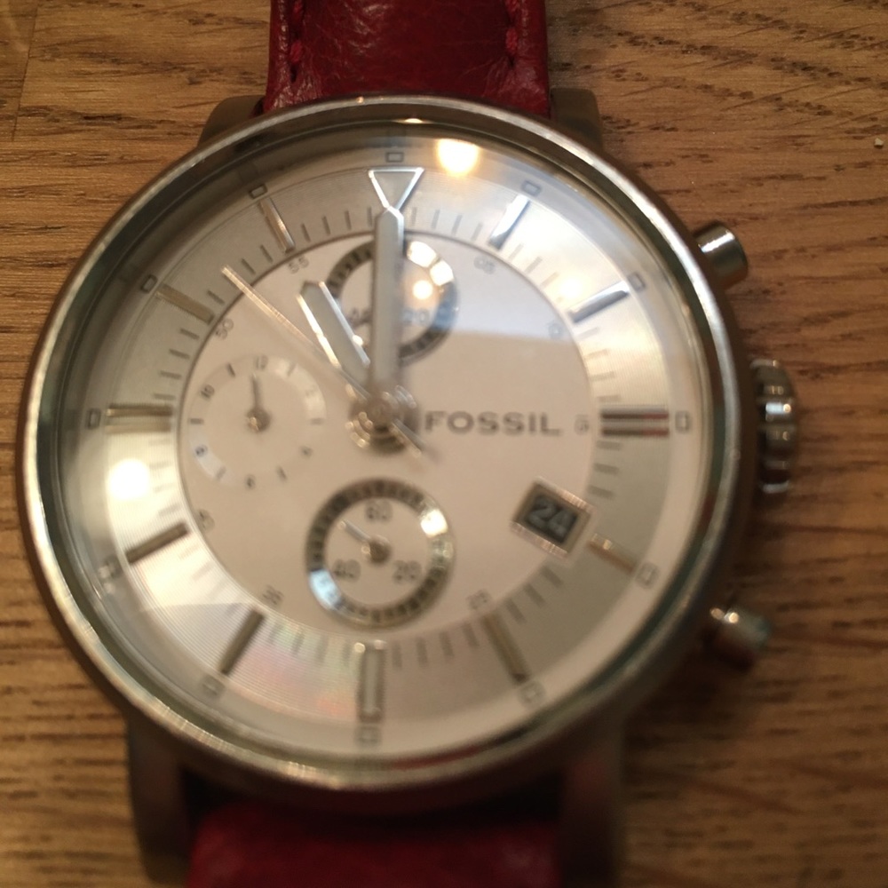 Red Fossil watch